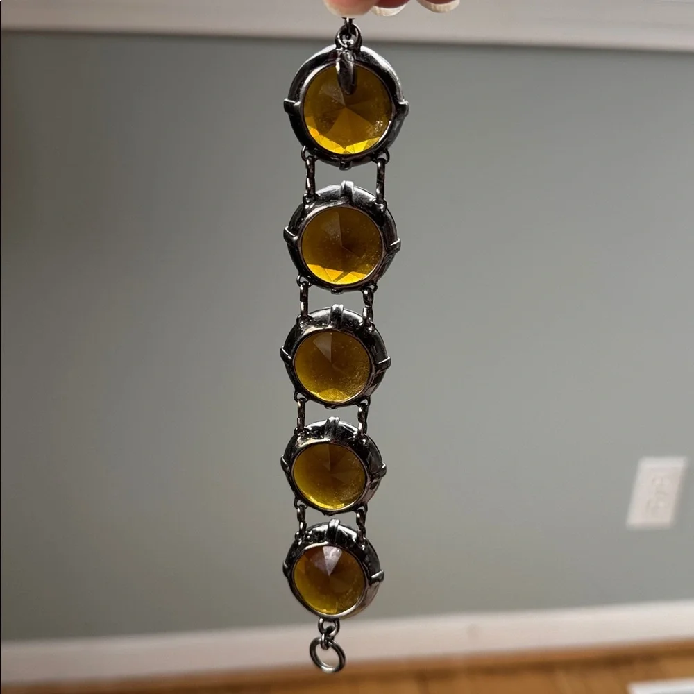 J. Crew Amber faceted glass bracelet EUC‎